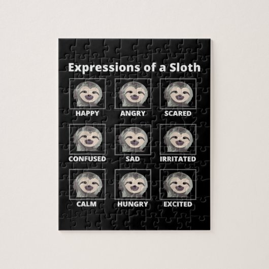 Ausdrücke von einer langsamen und blauen Faulheit Puzzle (Vertikal)