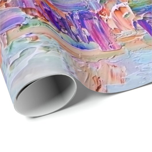 Ausdrückend geprägte Farbe auf der Leinwand, erste Geschenkpapier (Rolleneckpunkt)