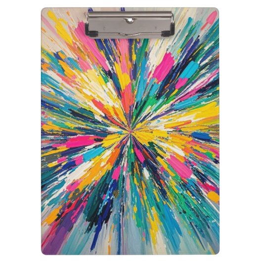 Ausdrückliche, abstrakte, bunte Posterdekor Klemmbrett (Vorderseite)