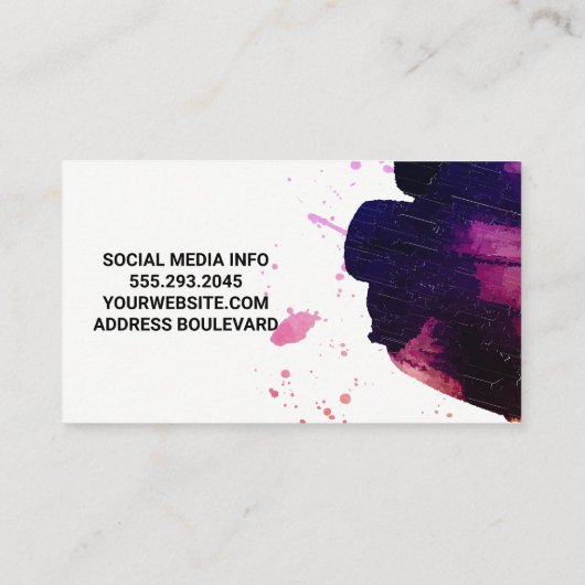 Ausdrückliche Farbe gebürstet | Künstlerin Visitenkarte (Rückseite)