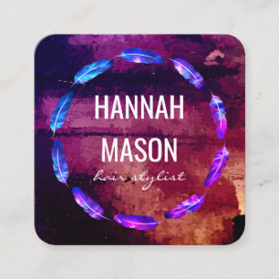 Ausdrückliche Farbe / Verzierung der Feder Quadratische Visitenkarte