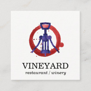 Ausdrückliche Pinselstriche / Weinöffnung Quadratische Visitenkarte