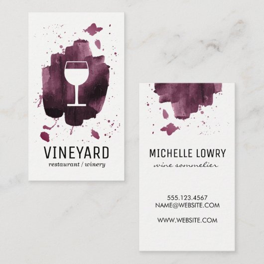 Ausdrückliche Pinseltextur / Weinglas Visitenkarte (Vorne/Hinten)