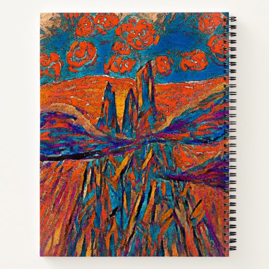 Ausdrückliche Rose in Sky & Monogram Notizblock (Rückseite)