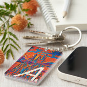 Ausdrückliche Rose in Sky und Monogram Schlüsselanhänger (Vorderseite rechts)