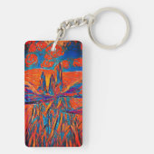 Ausdrückliche Rose in Sky und Monogram Schlüsselanhänger (Rückseite)