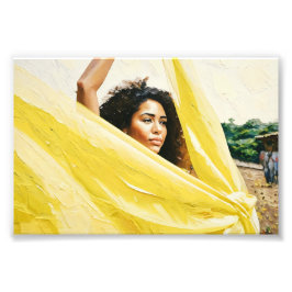 Ausdrückliches Gelbtuch für Frauen Fotodruck