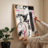 Ausdrückliches Wabi sabi abstraktes Schwarz-Bild Poster