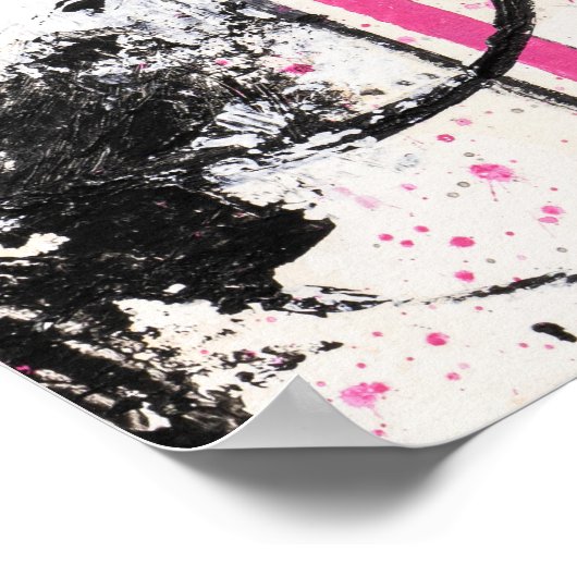 Ausdrückliches Wabi sabi abstraktes Schwarz-Bild Poster (Ecke)