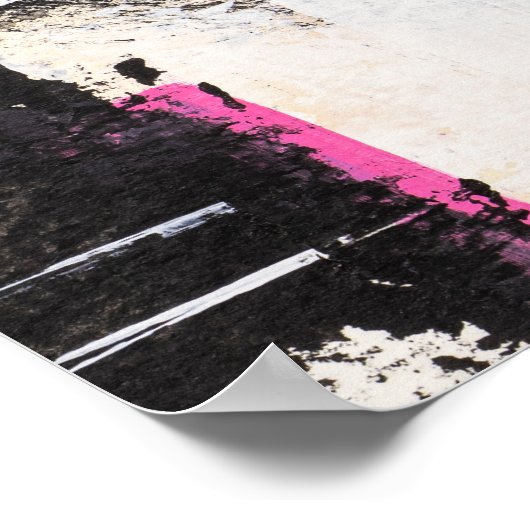 Ausdrückliches Wabi sabi rosa abstraktes Gemälde Poster (Ecke)