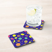 Ausdrucksfähiges Neon Fruit Artistry Pattern Getränkeuntersetzer (Rechte Seite)