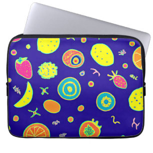 Ausdrucksfähiges Neon Fruit Artistry Pattern Laptopschutzhülle