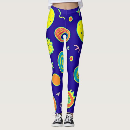 Ausdrucksfähiges Neon Fruit Artistry Pattern Leggings (Vorderseite)