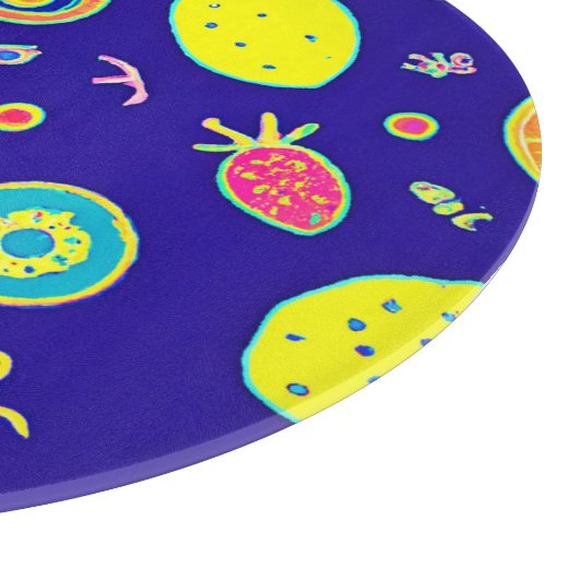 Ausdrucksfähiges Neon Fruit Artistry Pattern Schneidebrett (Ecke)