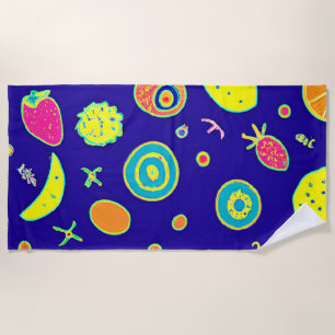 Ausdrucksfähiges Neon Fruit Artistry Pattern Strandtuch