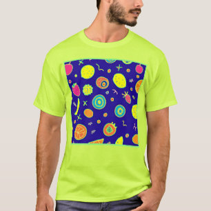 Ausdrucksfähiges Neon Fruit Artistry Pattern T-Shirt