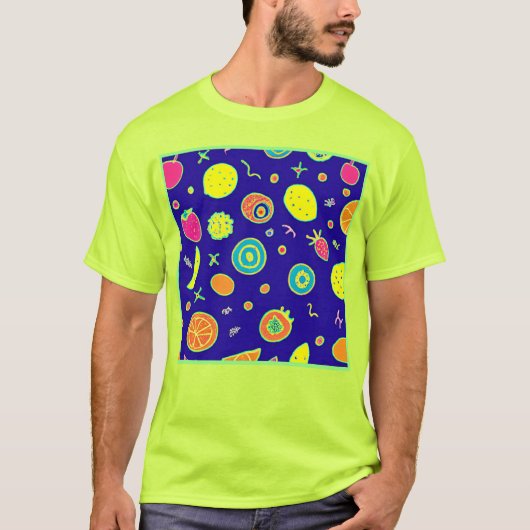 Ausdrucksfähiges Neon Fruit Artistry Pattern T-Shirt (Vorderseite)
