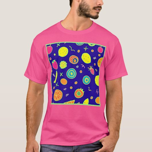 Ausdrucksfähiges Neon Fruit Artistry Pattern T-Shirt (Vorderseite)