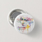 Ausdrucksform, Woman Face Classic Art Round Button (Vorne & Hinten)
