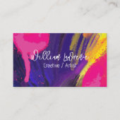 Ausdruckskunst | Paint Brush Stroke and Spatter Visitenkarte (Vorderseite)
