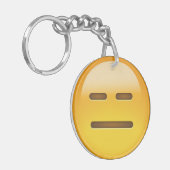 Ausdrucksloses Gesicht Emoji Schlüsselanhänger (Vorderseite links)