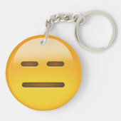 Ausdrucksloses Gesicht Emoji Schlüsselanhänger (Rückseite)
