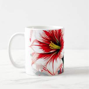 Ausdrucksstarke Abstrakte Kunst von Amaryllis und Kaffeetasse