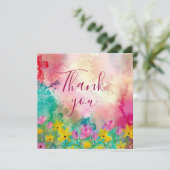 Ausdrucksstarke Aquarellfarbe Danke Karte (Stehend Vorderseite)