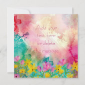 Ausdrucksstarke Aquarellfarbe Danke Karte (Rückseite)