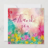 Ausdrucksstarke Aquarellfarbe Danke Karte (Vorderseite)