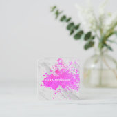 Ausdrucksstarke Farbe Marmortextur Quadratische Visitenkarte (Stehend Vorderseite)