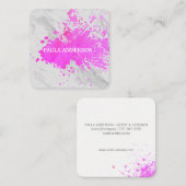 Ausdrucksstarke Farbe Marmortextur Quadratische Visitenkarte (Vorne/Hinten)