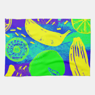 Ausdrucksstarke Frucht Neon Color Muster Art Geschirrtuch