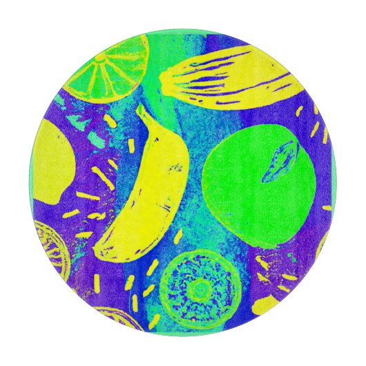 Ausdrucksstarke Frucht Neon Color Muster Art Schneidebrett (Vorderseite)