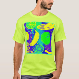 Ausdrucksstarke Frucht Neon Color Muster Art T-Shirt
