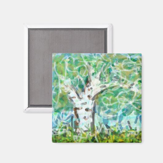 Ausdrucksstarke Impressionistin Tree Original Art Magnet (Vorderseite/Rückseite)
