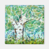 Ausdrucksstarke Impressionistin Tree Original Art Magnet (Vorne)
