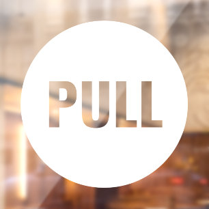 Ausdrucksstarke moderne White PULL Business Store Fensteraufkleber