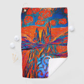 Ausdrucksstarke Rose in der Sky Impressionist Myst Golfhandtuch (Insitu)