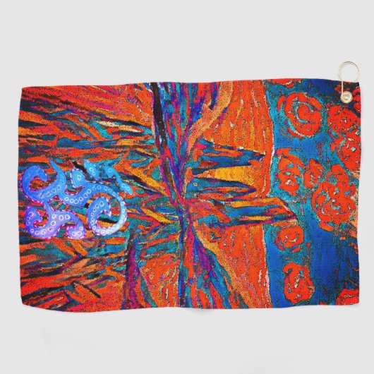 Ausdrucksstarke Rose in der Sky Impressionist Myst Golfhandtuch (Horizontal)