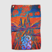 Ausdrucksstarke Rose in der Sky Impressionist Myst Golfhandtuch (Vorderseite)