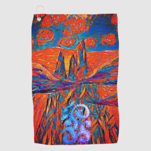 Ausdrucksstarke Rose in der Sky Impressionist Myst Golfhandtuch
