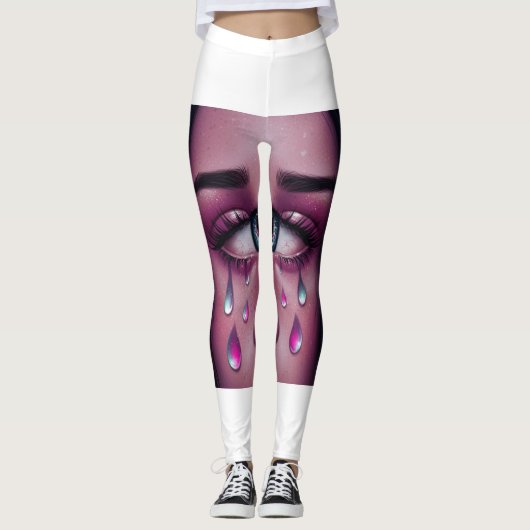 Ausdrucksstarke Teary Eye Art Leggings 💧 👁️ (Vorderseite)