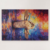 Ausdrucksstarker Fuß mit ausgestreckten Armen Lebe Puzzle (Horizontal)