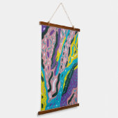 Ausdrucksstarkes Abstraktes Malen in mehrfarbigen  Wandteppich Mit Holzrahmen (Gewinkelt)