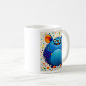 Ausdrucksstarkes abstraktes Tierkunstdesign bunt Kaffeetasse (VorderseiteRechts)