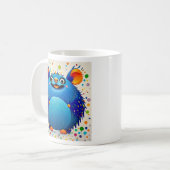 Ausdrucksstarkes abstraktes Tierkunstdesign bunt Kaffeetasse (Vorderseite Links)
