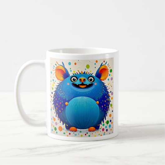 Ausdrucksstarkes abstraktes Tierkunstdesign bunt Kaffeetasse (Links)