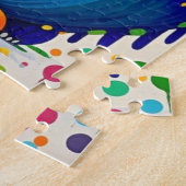 Ausdrucksstarkes abstraktes Tierkunstdesign bunt Puzzle (Seite)