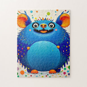Ausdrucksstarkes abstraktes Tierkunstdesign bunt Puzzle